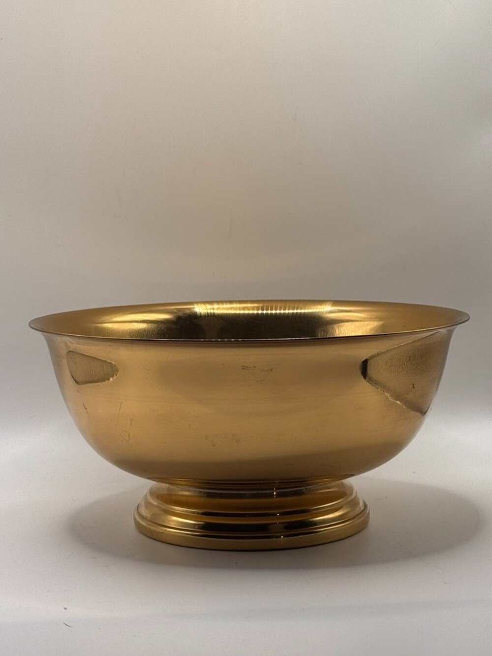Vintage Gotham Solid Brass Pedestal Bowl | Mid-Century Modern Centerpiece